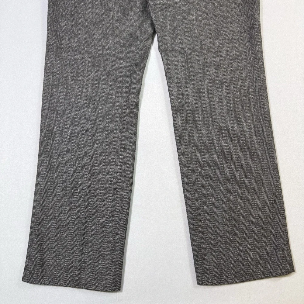 Gap Mens Slim Fit Herringbone Twill Wool Blend Trousers 32x30 Grey Dress Pants